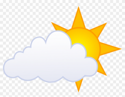 Partly Cloudy With Sun And Rain Weather Icon Clip Art ...