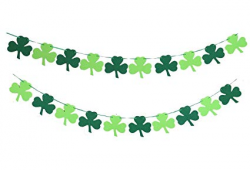 Moon Boat Shamrock Clover Garland Ribbon Banner Green - St. Patrick 's Day  Decorations Party Supplies Ornament