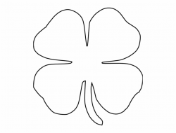 Shamrock Outline Clip Art A Shamrock Wearing Hat On - Four ...