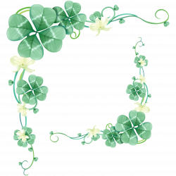 Four-leaf clover Green - Floral border design 3189*3189 transprent ...