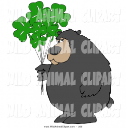 Clip Art of a Big Fat Bear Standing and Holding a Bunch of ...