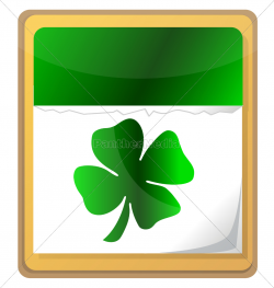 Stock Photo 10166735 - Calendar with clover leaf St Patrick s day icon