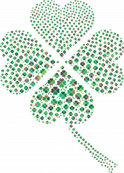 Clipart - Green Four Leaf Clover Fractal No Background