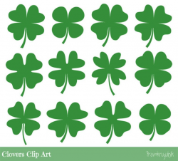 Green clover clipart, Four leaf clover clipart, Cute shamrock clipart, St  Patricks Day clipart, Clover leaf lucky symbol clipart St Paddys