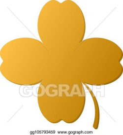 Vector Art - Golden 4 leaf clover. Clipart Drawing ...