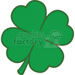 Green Four Leaf Clover clipart. Royalty-free clipart # 375304