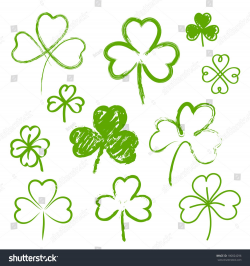 Set of hand drawn clovers | sherri in 2019 | How to draw ...