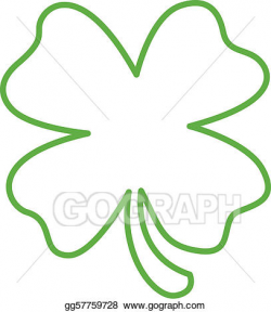 Vector Art - Shamrock line art drawing. Clipart Drawing ...