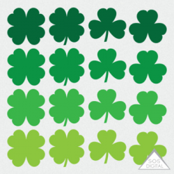 Shamrock Clipart, St. Patty's Day Clipart, St. Patrick's Day, four leaf  clover