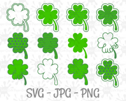 4 Leaf Clover SVG, 4 Leaf Clover Clipart, St Patricks Day SVG, St Patricks  Day Cut Files, Shamrock SVG, Shamrock Clipart, Clover svg File
