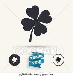 Vector Illustration - Clover with four leaves sign. st ...