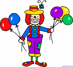Cute Clown With Balloons Clip Art - Sweet Clip Art