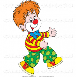 Circus Clipart of a Young Boy Clown Walking by Alex Bannykh ...
