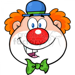 Royalty Free RF Clipart Illustration Funny Clown Head Cartoon Character  clipart. Royalty-free clipart # 390190