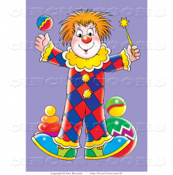 Circus Clipart of a Cute Circus Clown Juggling a Ball and ...