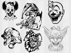 Scary Clown SVG, clown Clipart, (.svg, .dxf, .png) killer klown, killer  clown, vector, evil clown, clown clip art, scary clown clip art