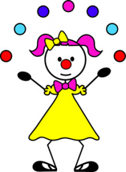 Clown Cartoon Clipart Image - Female Clown Juggling Balls