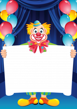 Transparent Birthday Frame with Clown | Gallery Yopriceville - High ...