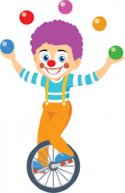 Circus clown riding unicycle clipart » Clipart Station