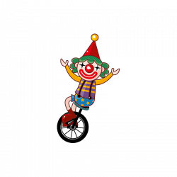 Sticker cirque clown sur monocycle - Color-stickers
