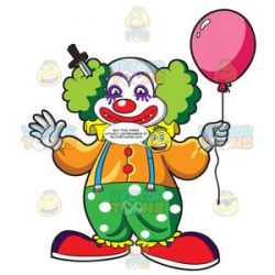 A Short Clown With A Knife Stabbed On His Head