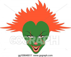 Vector Illustration - Spooky clown face. EPS Clipart ...