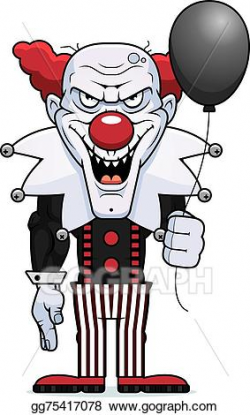 Vector Illustration - Cartoon evil clown. EPS Clipart ...