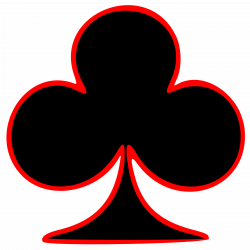 Clipart - Outlined Club Playing Card Symbol
