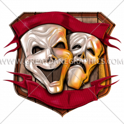 Theater Drama Masks | Production Ready Artwork for T-Shirt Printing