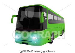 Stock Illustration - Green coach bus. Clip Art gg71223416 ...