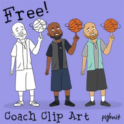 FREE Basketball Coach Clip Art | Sports | Gym Teacher | PE | Physical  Education