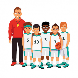 School boys basketball team with their coach » Clipart Station