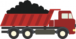 Amazon.com: Simple Red Tire Coal Truck Cartoon Vinyl Decal ...