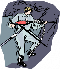 Miner Drilling for Coal - Vector Image