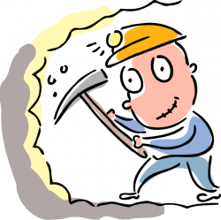 Coal Miner with Pickaxe - Vector Image