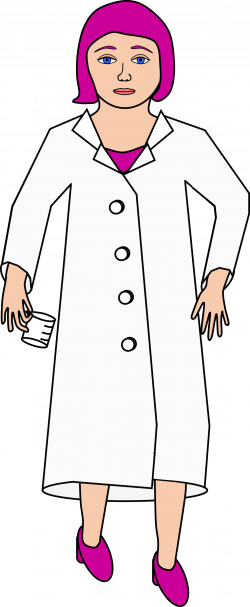 Clipart - Scientist with purple hair