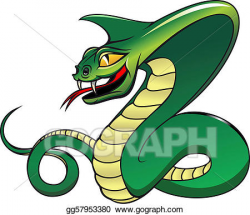 Clip Art Vector - Danger green cobra. Stock EPS gg57953380 ...