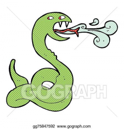 Vector Illustration - Comic cartoon hissing snake. EPS ...