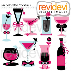 Bachelorette Cocktails - cute clipart for invitations ...