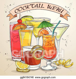 Vector Stock - New era drinks cocktail menu. Clipart ...