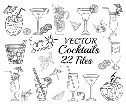 Vector Cocktail clipart: 