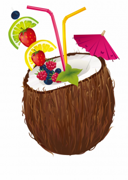 Cocktail Coconut Water Coconut Milk Clip Art - Coconut With ...