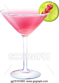 Clip Art Vector - Cosmopolitan cocktail realistic. Stock EPS ...