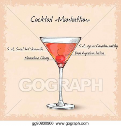 Vector Art - Cocktail manhattan scetch. EPS clipart ...