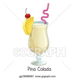 Vector Illustration - Pina colada cocktail. Stock Clip Art ...