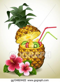 Vector Stock - Pineapple cocktail. Clipart Illustration ...