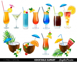 Summer Cocktails Clipart Cocktail Clip Art Summer Clipart Drinks Clipart  Cocktails Vector Digital Cocktails Summer Vector
