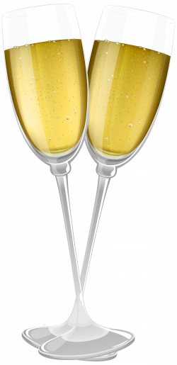Two Glasses of Champagne Transparent Clip Art Image | Gallery ...