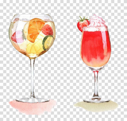 Two clear footed glasses , Wine cocktail Cocktail garnish ...