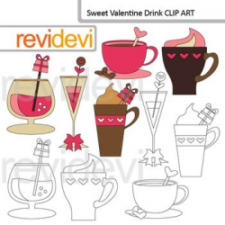 Valentine's day clip art: coffee and cocktail (drink ...